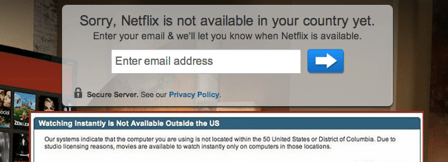 Netflix is blocked by GEO-Restriction