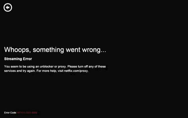 US Netflix proxy error
