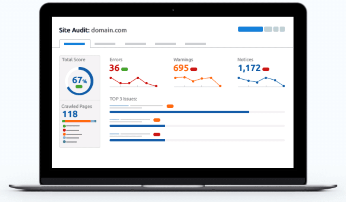 SEMRush Site Audit Feature