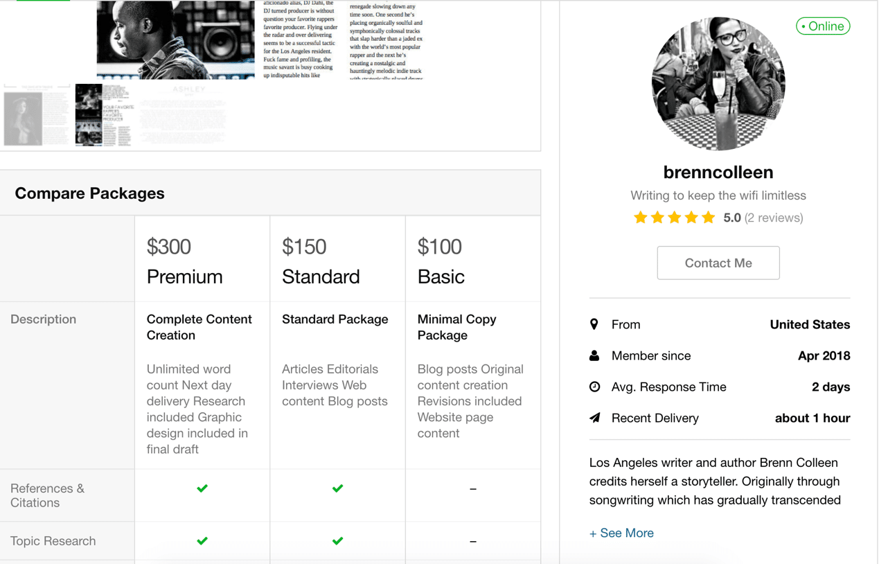 Compare Different Packages From Sellers by buyers