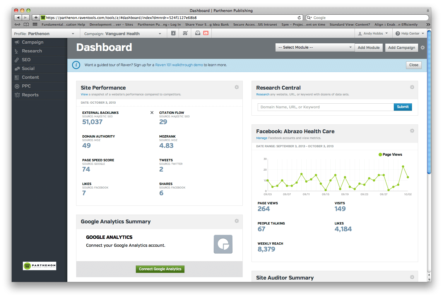 Raven Backlink Checking Tool