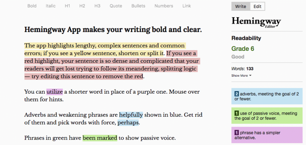 Hemingway App Grammar Check