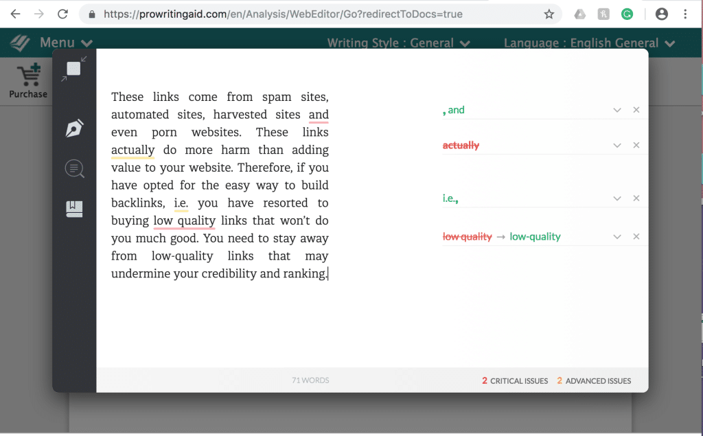 ProWritingAid Grammar Check