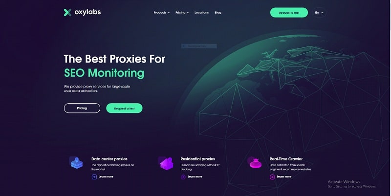 Oxylabs homepage