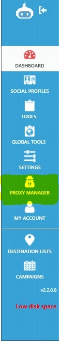 Proxy Manager Display - Step 1