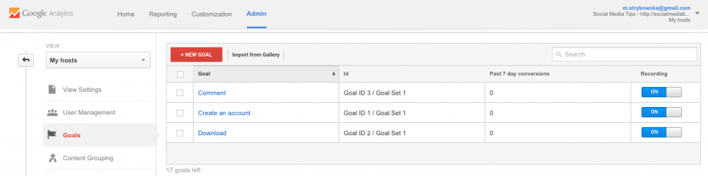 Google Analytics Goals