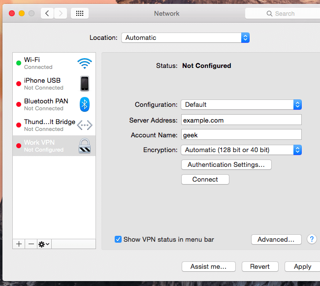 setup vpn mac server 10.8
