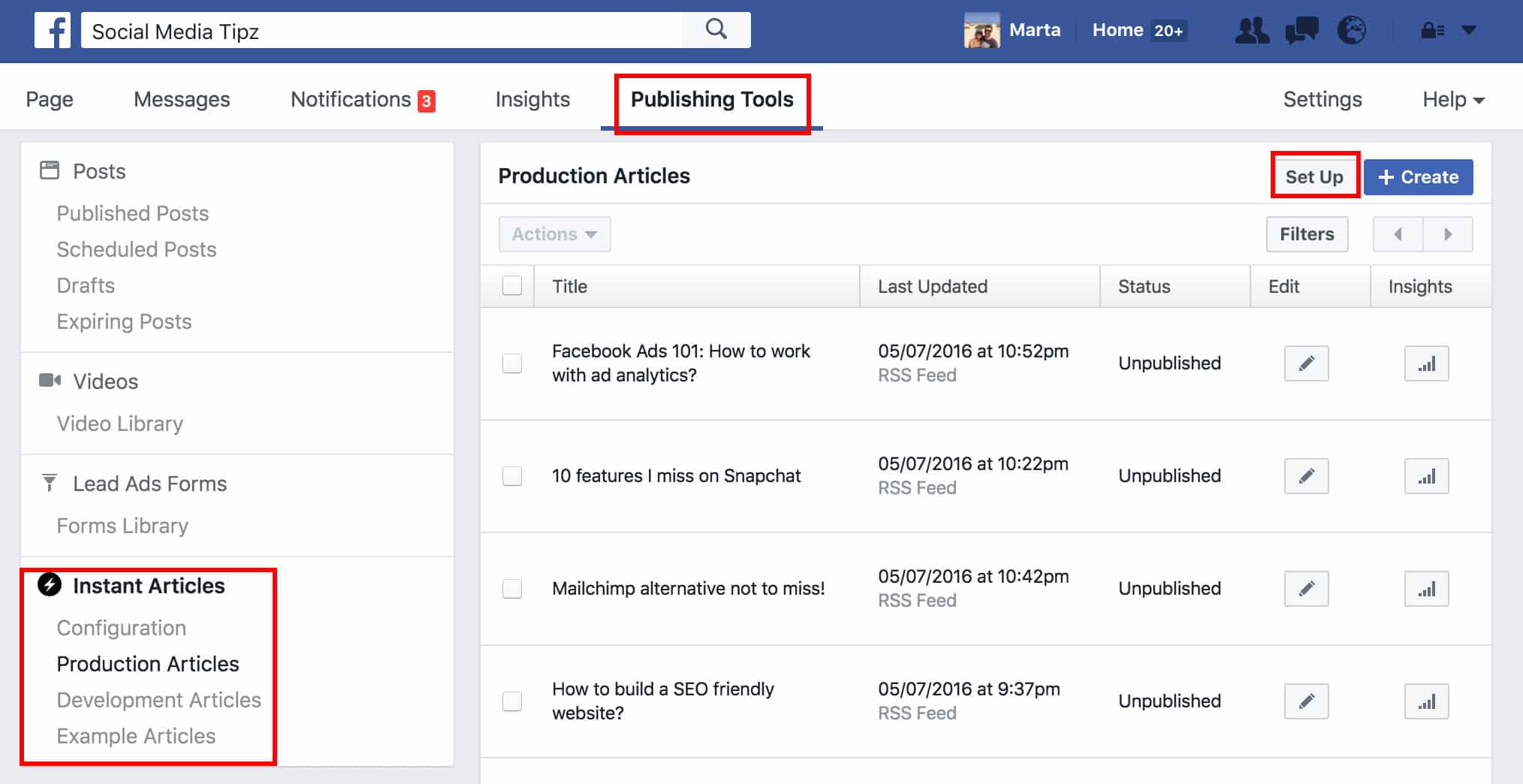 facebook instant articles Publishing Tools