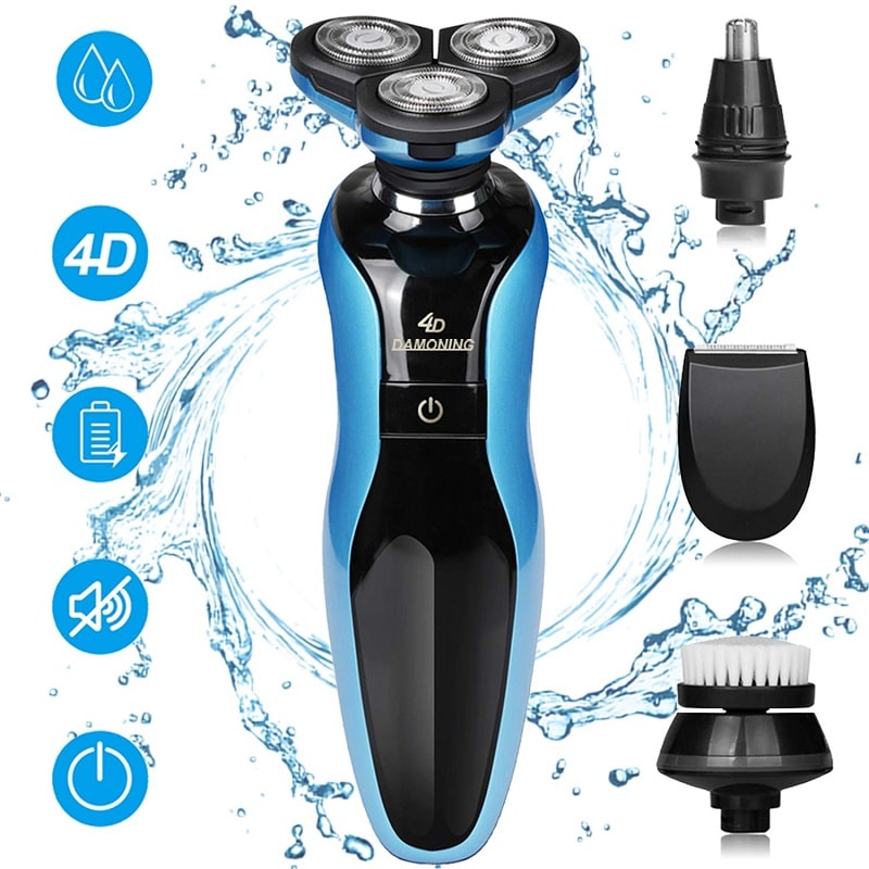 DAMONING 4D Rechargeable Waterproof 4 in 1 Men's Rotary Shaver