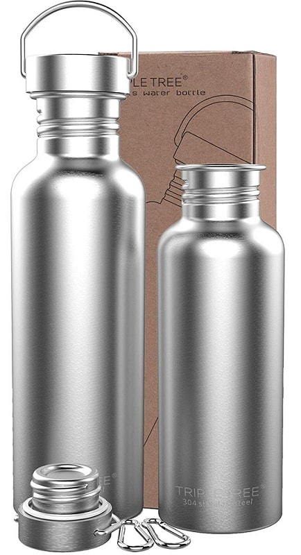 Triple Tree Uninsulated stainless steel water bottle