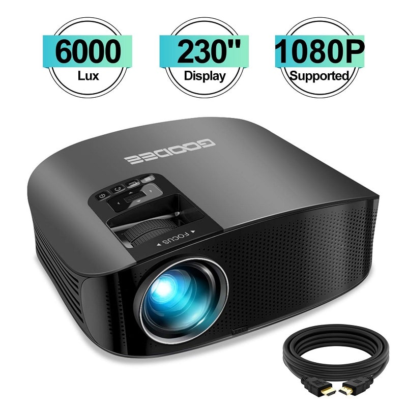 Projector, GooDee 2020 Upgrade HD Video