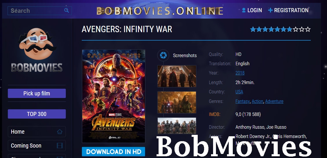 Bob Movies Home Page