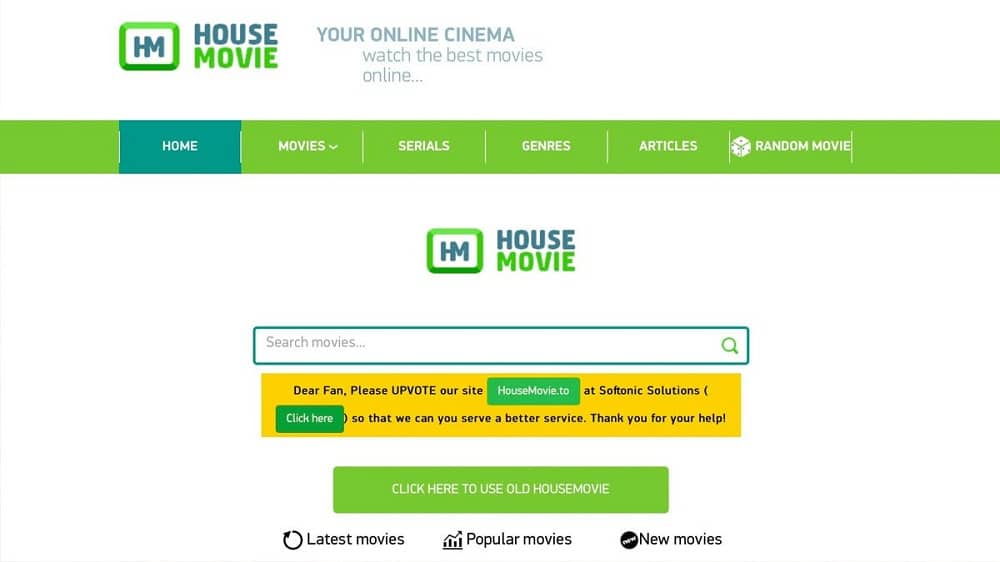 House Movies Home page