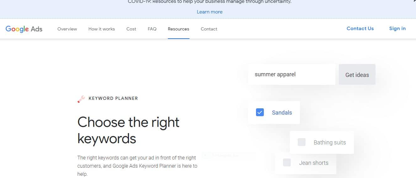 Google Keyword Planner