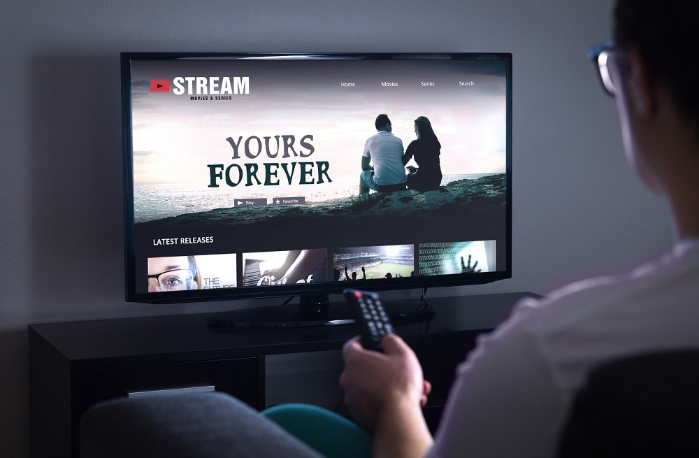 Online Movie Stream Service In Smart Tv. Streaming Series With O