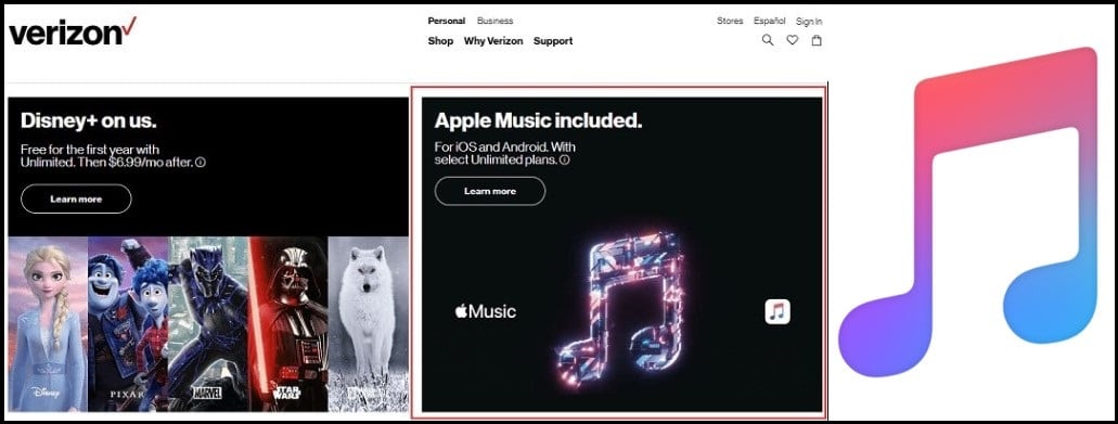 Verizon Unlimited for apple music