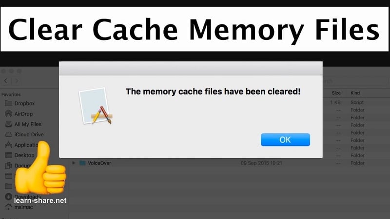 Clear cache memory 