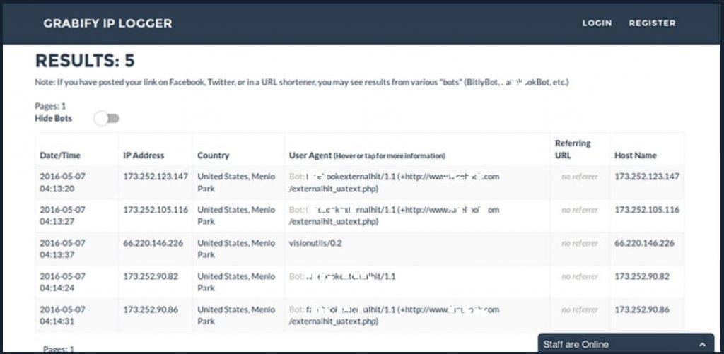 Grabify IP information