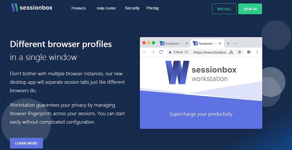 Sessionbox Homepage