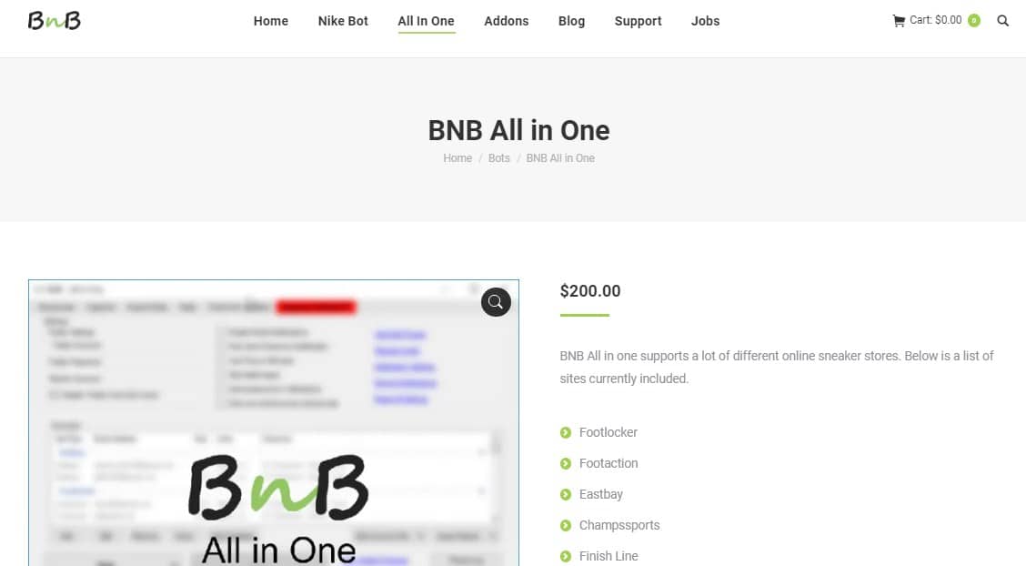BNB AIO bot Homepage