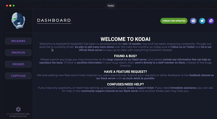 Kodai Bot Dashboard