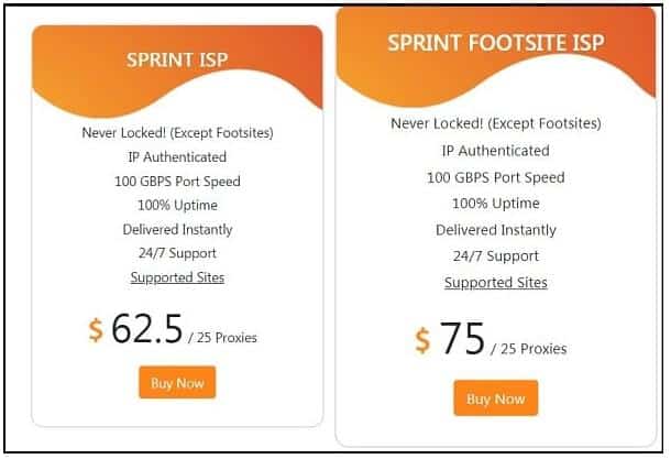 Bart Proxies ISP Proxies plan