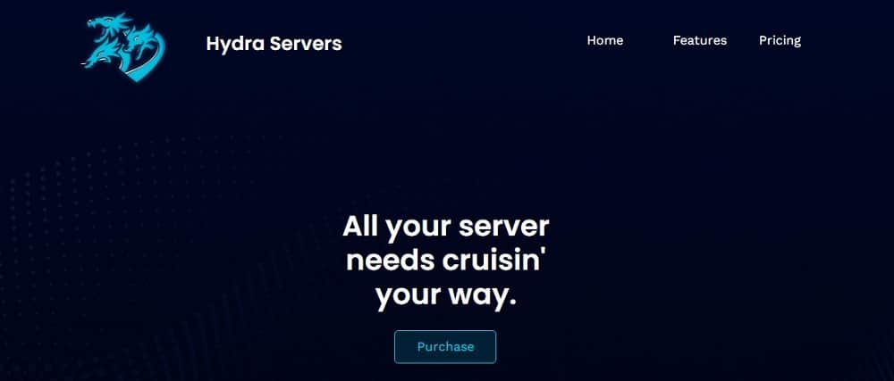 Hydra Servers homepage