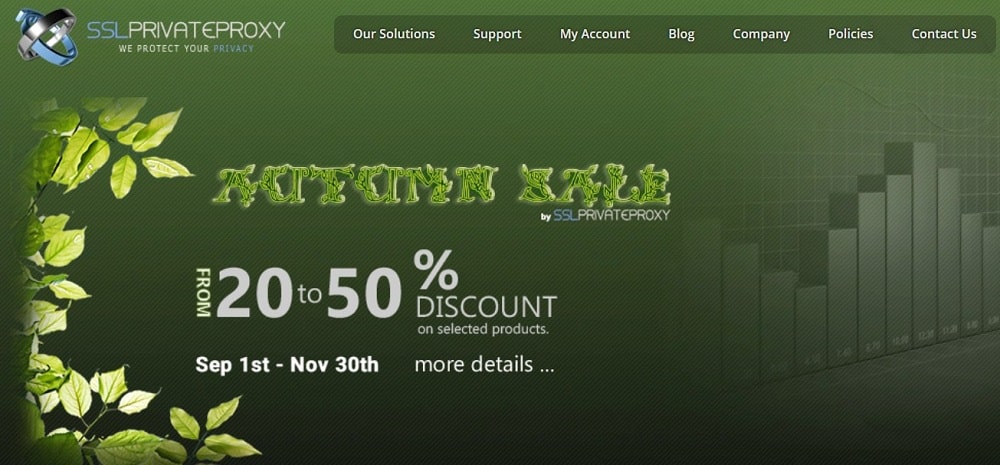 SSLprivateproxy Homepage for Autumn Special sale offer