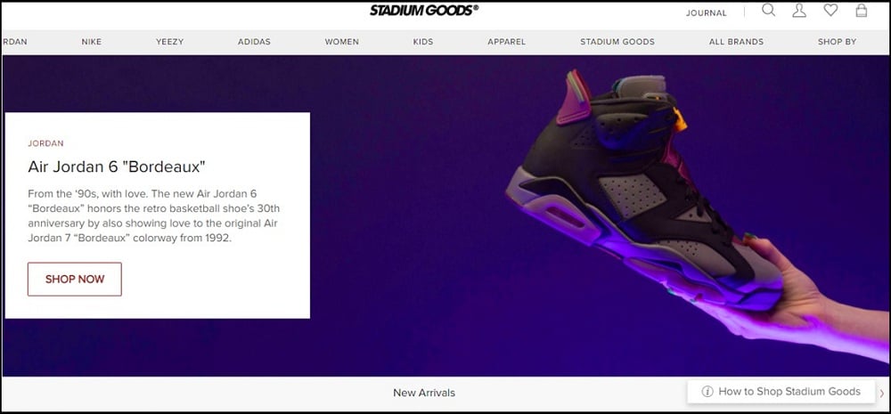 Stadium Goods Homepage