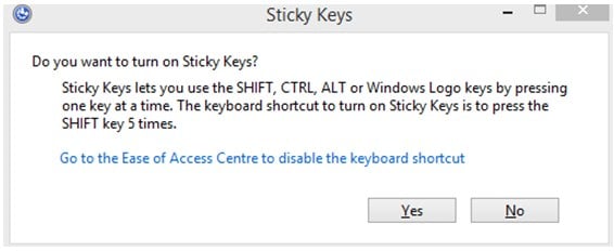 the sticky keys