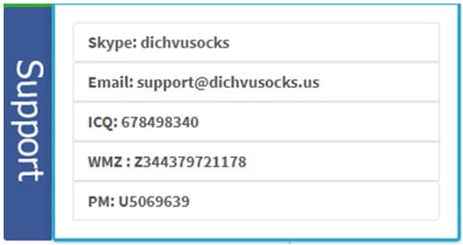 Dichvusocks Customer Support