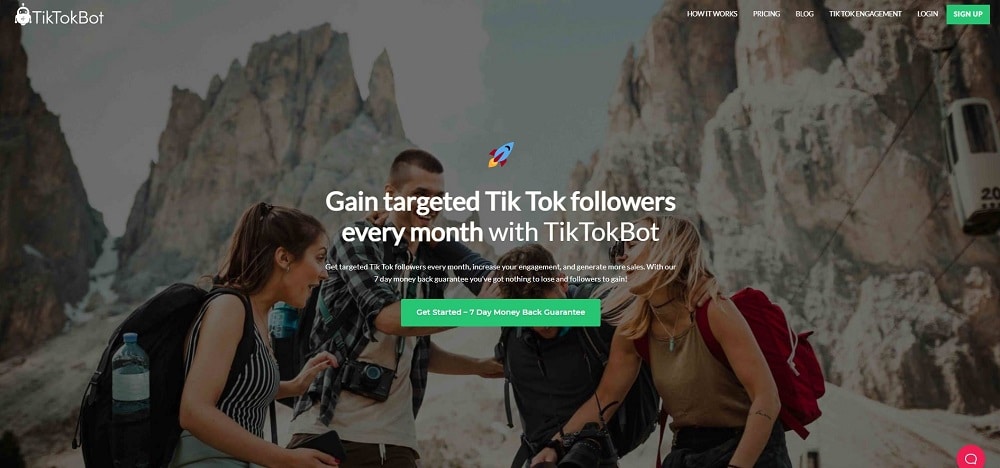 tiktokbot.co homepage