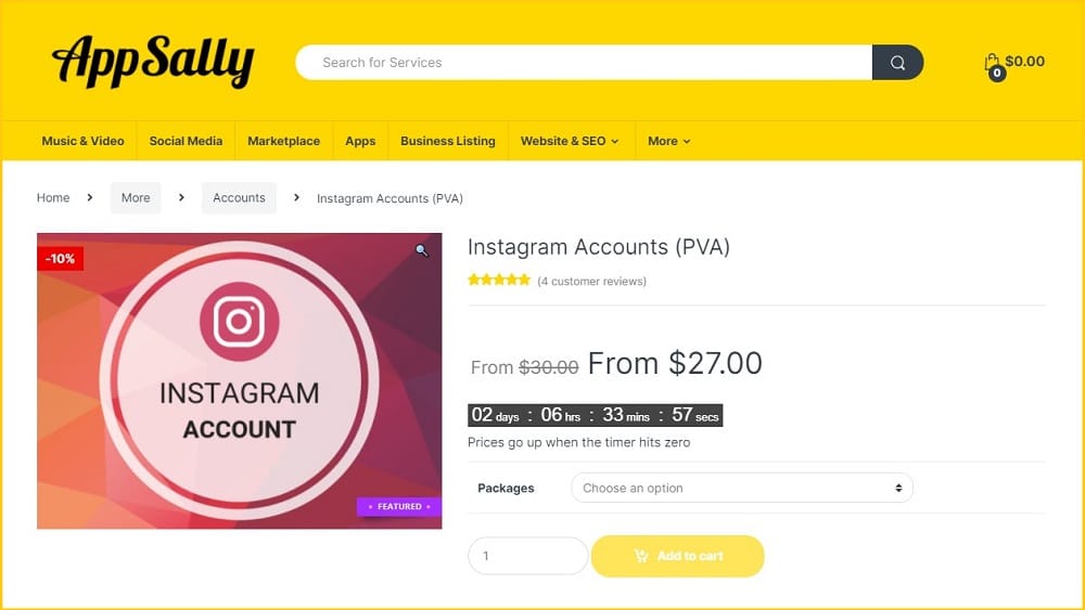 AppSally Buy Instagram Account