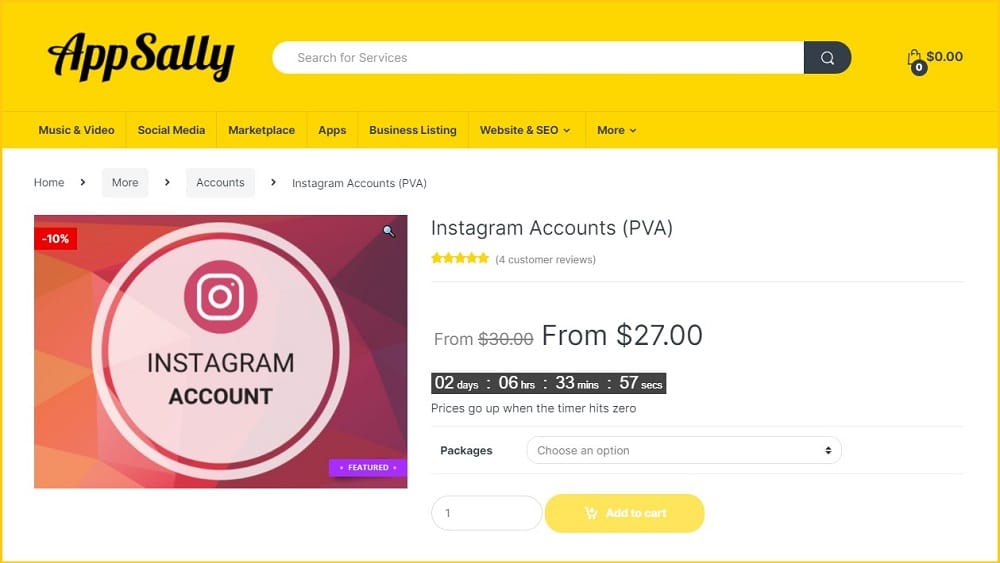 AppSally Buy Instagram Account