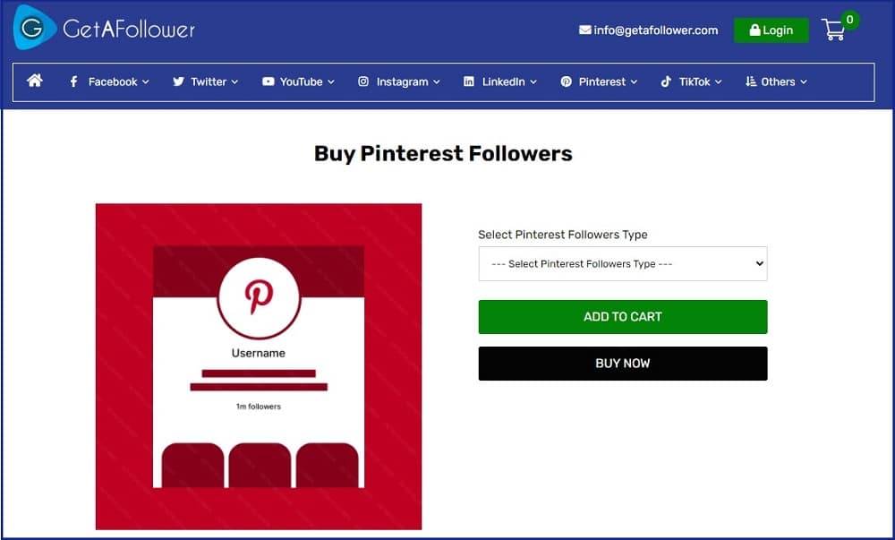 GetAFollower Buy Pinterest Followers