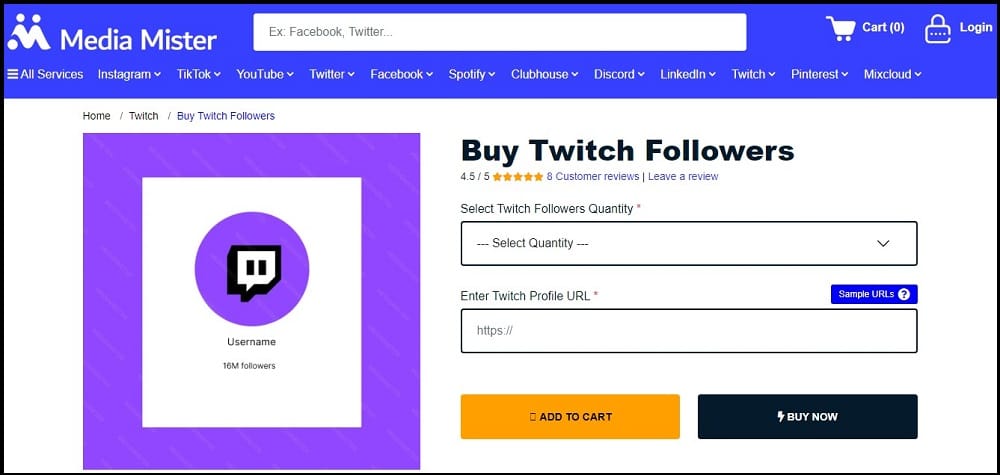 Media Mister Buy Twitch Followers