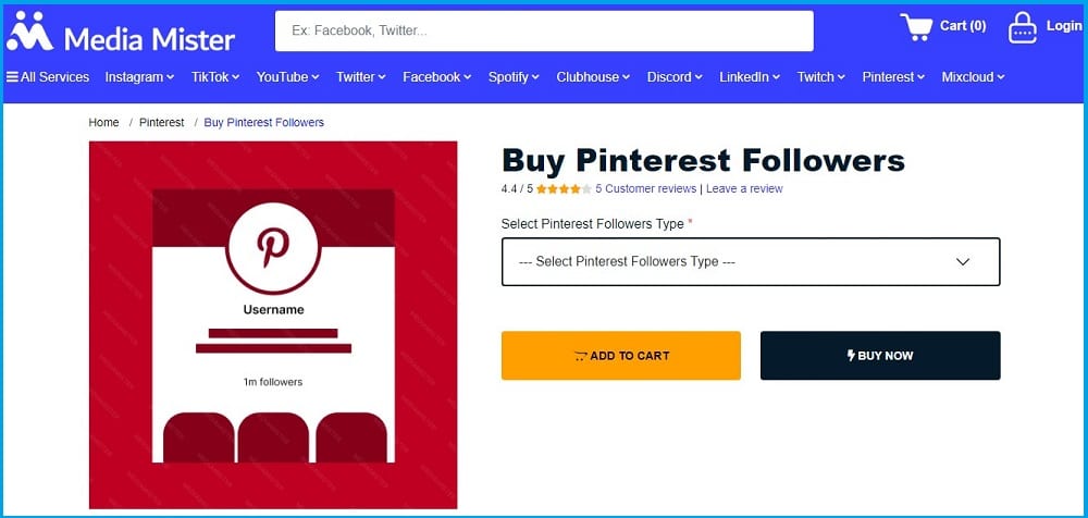 Media Mister Pinterest Buying site