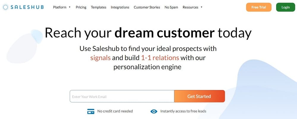 Saleshub Homepage