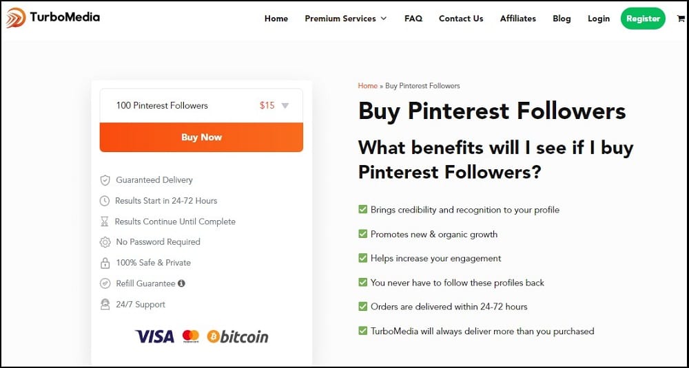 TurboMedia Pinterest Buying site