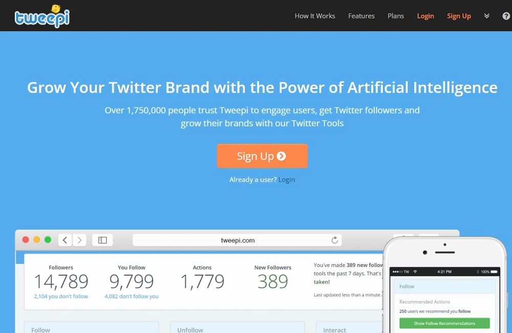 Tweepi Homepage