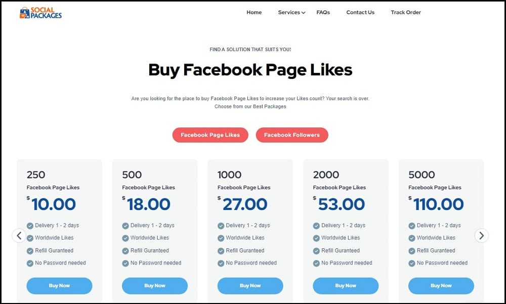 Buy Facebook Likes for Social Packages
