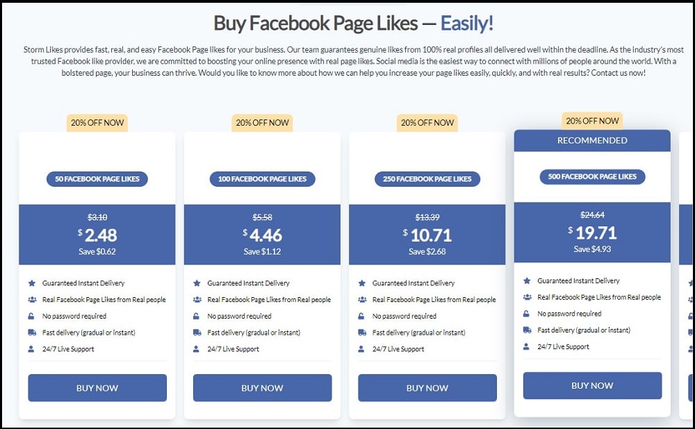 Buy Facebook Likes for Stormlikes