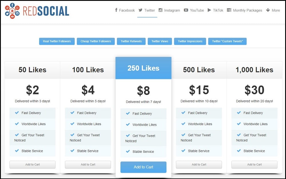 Buy Twitter Likes for RedSocial