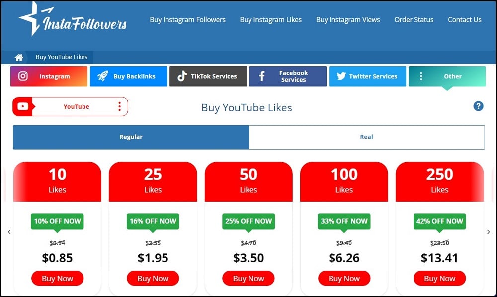Buy YouTube Likes for Instafollowers