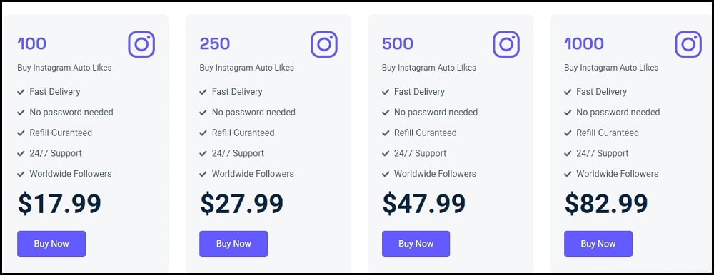 Fastlikes Price for Instagram
