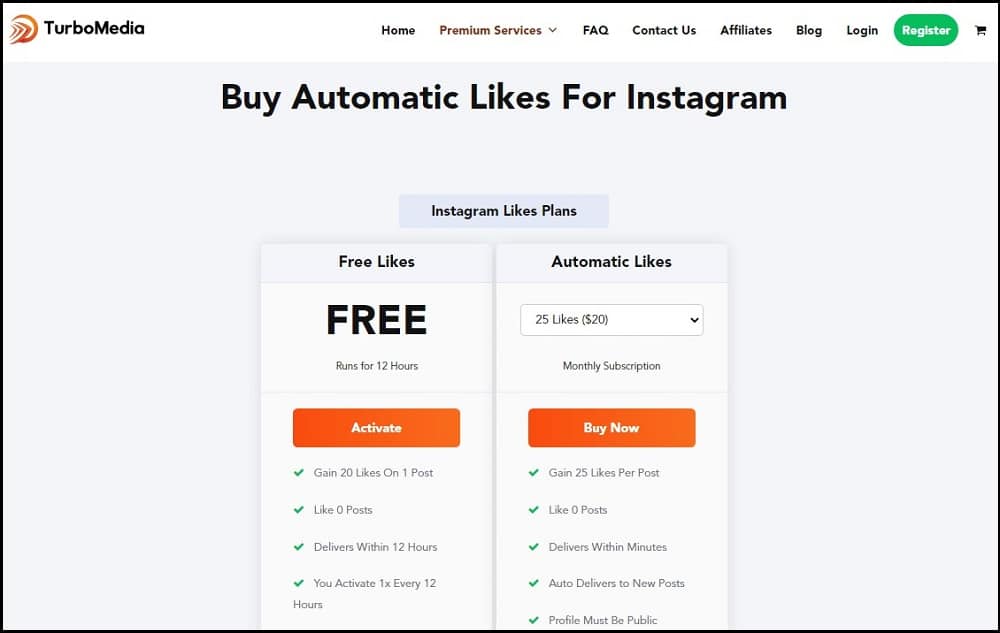 TurboMedia Price for Instagram
