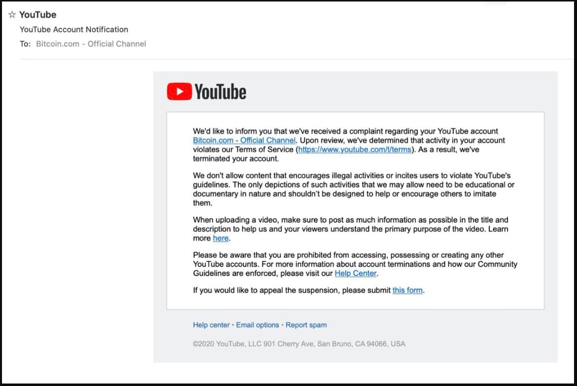 YouTubes Terms of Service