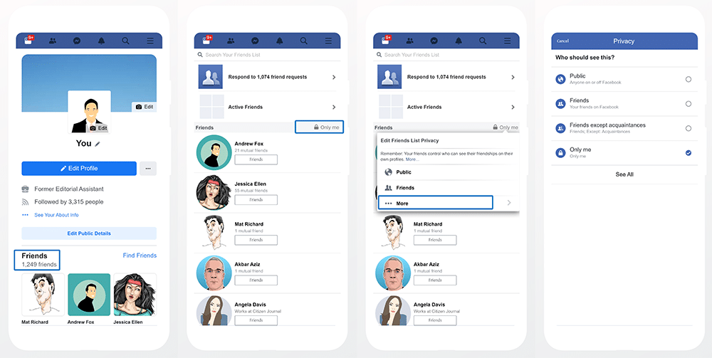 how to check your friend list on facebook