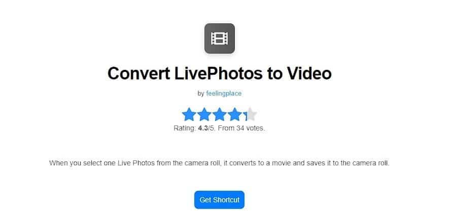 Open the link ConvertLivePhotos to video