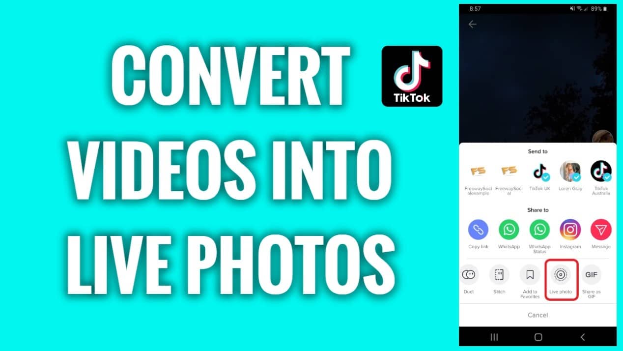 TikTok allows you to turn your videos into Live Photos